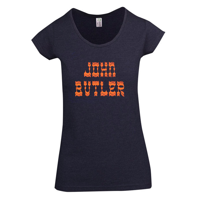 [t-shirt]  John Butler Blue Sunrise Font (Ladies Cut)